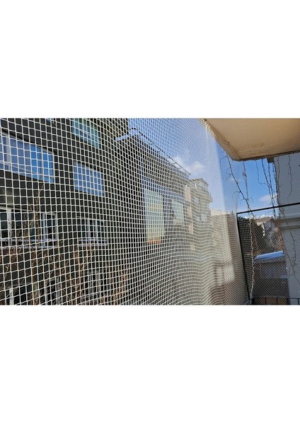 Kedi Flesi 2,50 x 16 Metre Kuş Önleme Ağı Ip Halat Kanca Dubel Sık Dokuma Montaj Malzemeli