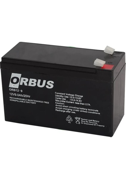 ORB12-9 12 Volt 9 Amper Kuru Akü (150X65X90 Mm)