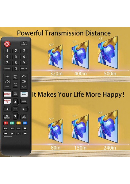 Netflix ile Samsung Uzaktan Kumanda Için Evrensel, Samsung Smart Tv Için Prime Video Rakute Tv Düğmesi LCD LED 4K Hdr Tümü (Yurt Dışından) modelleri