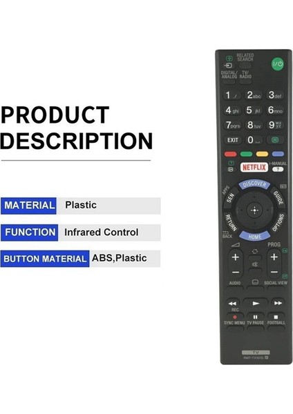 Sony Bravia LED Tv Için RMT-TX101D Uzaktan Kumanda Değiştirme KD-49X8305C KDL-32R400C KDL-32R403C KDL-32R405C KDL-32W705C (Yurt Dışından) indirimleri