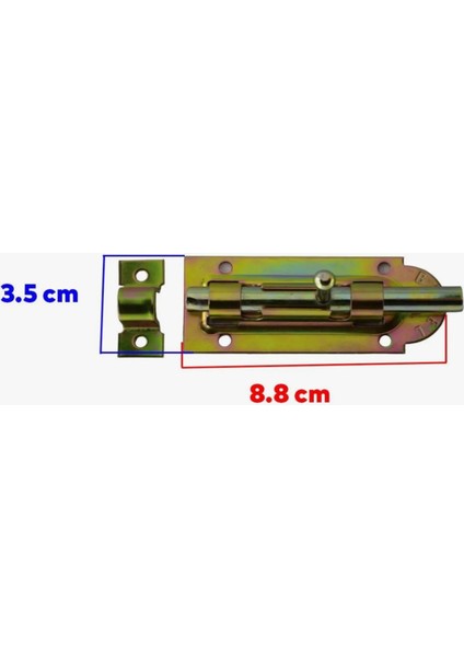 Kapı Pencere Emniyet Mandalı Kilidi Mavzer Sürgü No:6 35X88 mm (2 Adet)