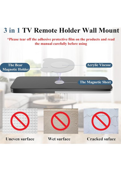 Manyetik Uzaktan Kumanda Tutucu Duvara Montaj Tutucu, Tv Uzaktan Kumandası Tutucu Deliksiz Telefon Şarj Organizatör Depolama 4 Adet (Yurt Dışından) fırsatları