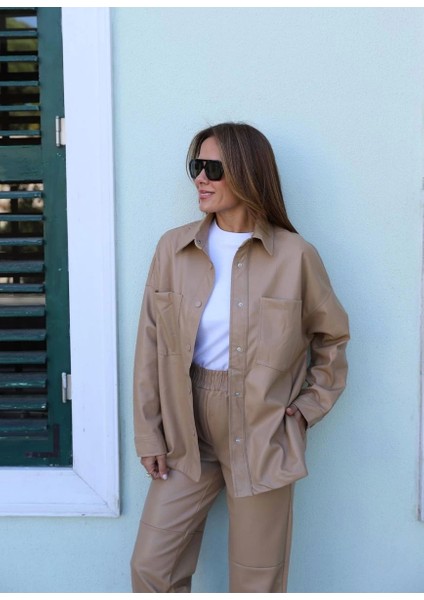 Bisküvi Rengi Deri Gömlek indirimleri