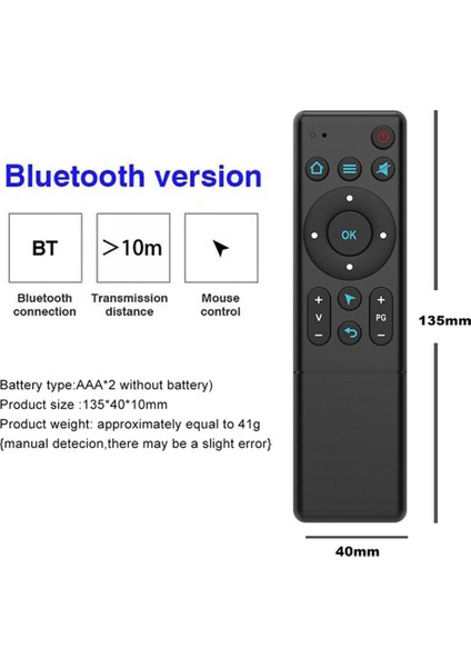 M5 Bluetooth 5.2 Tv Uzaktan Kumanda Hava Fare Tv Kutusu Projektör ve Pc Akıllı Ev Için Kablosuz Kızılötesi Uzaktan Kumanda (Yurt Dışından)