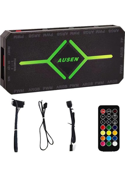 Ausen 4pin Pwm Sıcaklık Kontrol Hub'ı Argb Shenguang Senkron Şasi Fanı Evrensel Bilgisayar Regülatörü Için Uygun (Yurt Dışından)