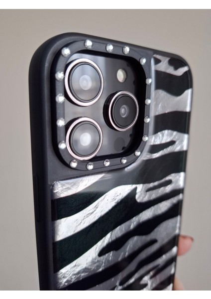 iPhone 16 Pro Max Uyumlu Leopar Desenli Taşlı Kamera Çıkıntılı Kaliteli Lüks Kılıf indirimleri