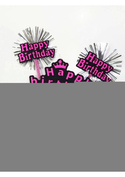 Happy Birthday Neon Renk Doğum Günü Tacı 12 Adet indirimleri