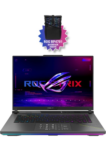 ROG Strix G16 G614FR-S5110 12GB GeForce RTX5070 Ti Ryzen 9 9955HX 32GB RAM 1TB SSD 16 inç WQXGA 240Hz Taşınabilir Bilgisayar