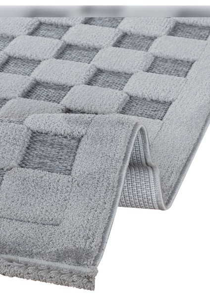 Halı Orion 4213 Gri Yumuşak Dokulu Iskandinav Desenli Makine Halısı
