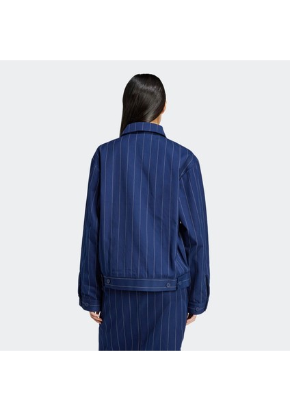 Pinstripe Harrington Kadın Lacivert Jean Ceket (JJ3477) fiyatları