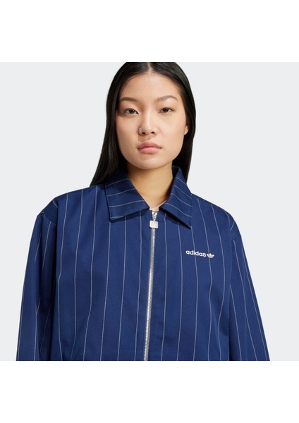 Pinstripe Harrington Kadın Lacivert Jean Ceket (JJ3477) fırsatları