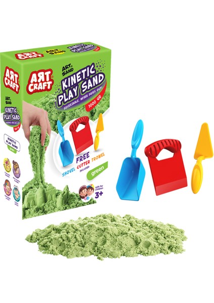 Aksesuarlı Yeşil Kinetik Oyun Kumu 1000 gr