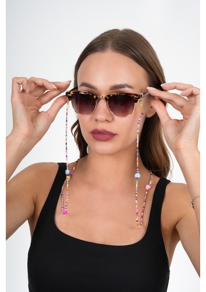 Fimo Kalpli Kum Boncuk Gözlük Zinciri - Kolye - Bileklik fırsatları