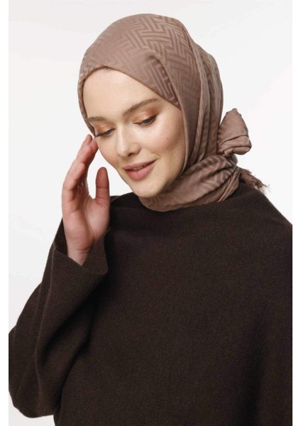 Labirent Desen Şal - Mocha
