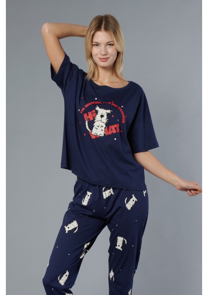 Pamuk Kadın Pijama Takımı - Oversize 4 Mevsim [2025- Nos]