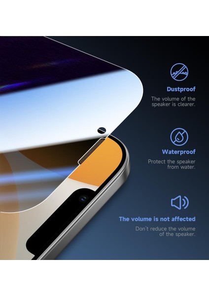 Apple iPhone 16E Için Ekran Koruyucu Darbelere Karşı Dayanıklı Uygulama Aparatlı Hayalet Privacy Cam