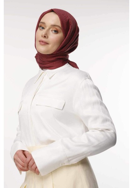 Labirent Desen Şal - Mürdüm