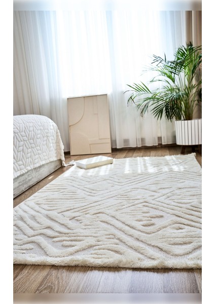 Halı Orion 4221 Krem Yumuşak Dokulu Iskandinav Desenli Makine Halısı fiyatları