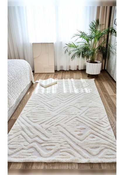 Halı Orion 4221 Krem Yumuşak Dokulu Iskandinav Desenli Makine Halısı modelleri