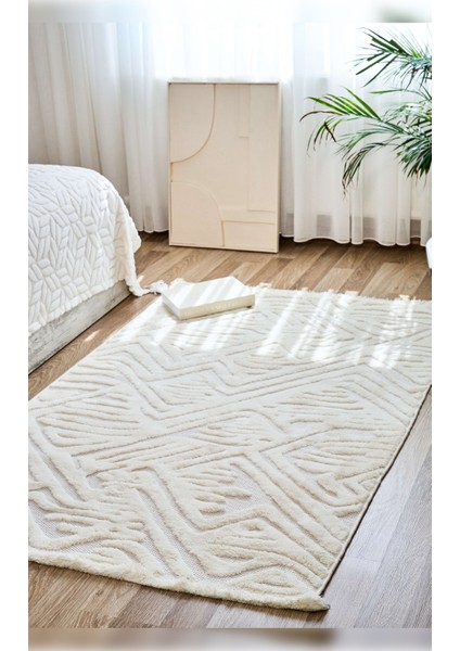 Halı Orion 4221 Krem Yumuşak Dokulu Iskandinav Desenli Makine Halısı fırsatları