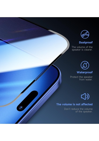 Apple iPhone 16E Için Ekran Koruyucu Darbelere Karşı Dayanıklı Uygulama Aparatlı Şeffaf Cam
