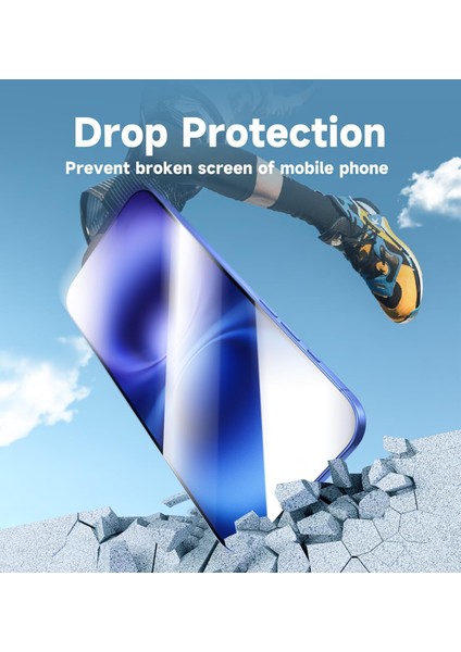 Apple iPhone 16E Için Ekran Koruyucu Darbelere Karşı Dayanıklı Uygulama Aparatlı Şeffaf Cam
