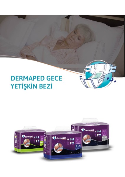Gece XL 120 x 170 cm 120 Adet Bel Bantlı Yetişkin Hasta Bezi