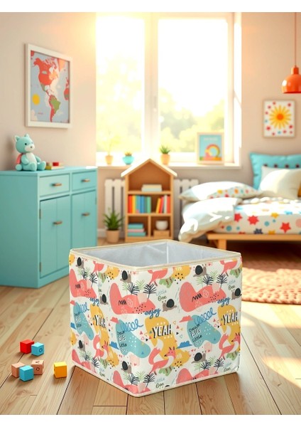 Snail Desenli Kapaksız Çok Amaçlı Düzenleyici Oyuncak Saklama Kutusu 30 x 30 x 30