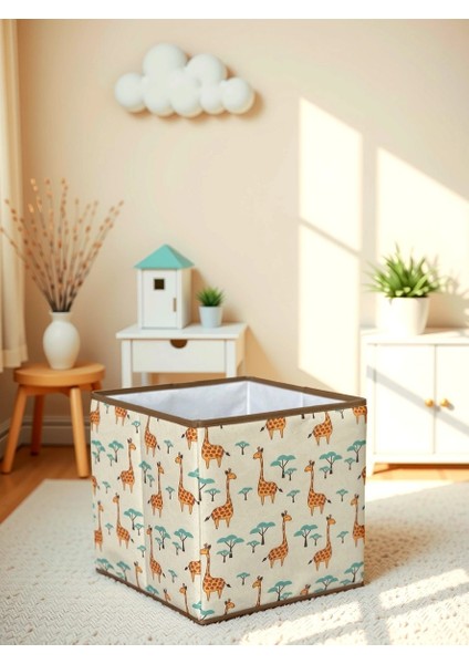 Gıraffe 2 Desenli Kapaksız Çok Amaçlı Düzenleyici Oyuncak Saklama Kutusu 30 x 30 x 30 fiyatları