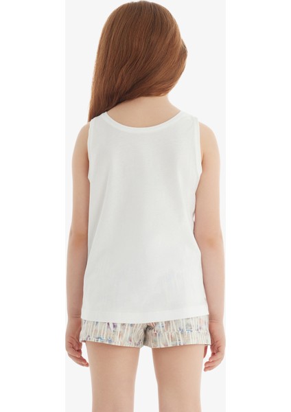 Kız Çocuk T-Shirt 60570 - Beyaz modelleri