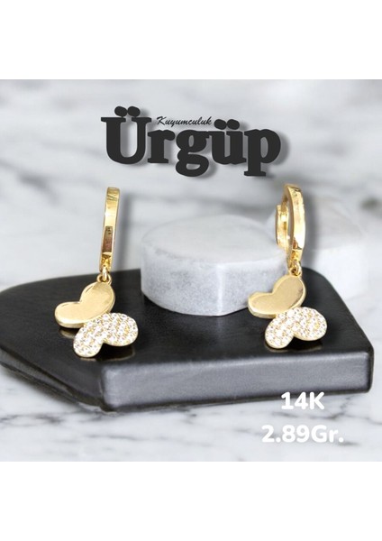 14 Ayar 2.89 Gram Altın Kelebek Küpe