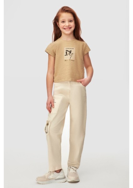 Nk Kız Çocuk Story Tshirt 8-14 Yaş Camel