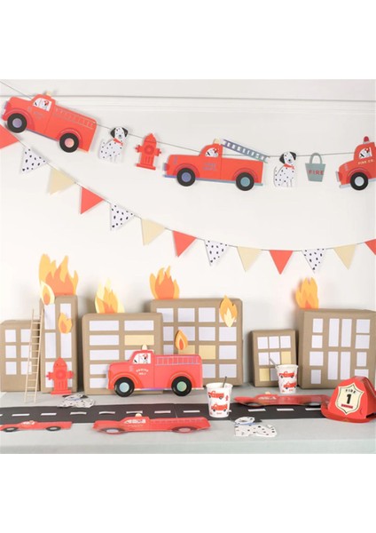 - Fire Truck Cups - Itfaiye Bardaklar - 8'li fiyatları