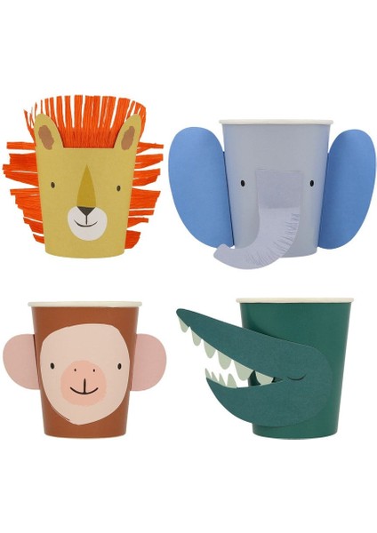 - Animal Parade Character Cups - Hayvan Geçit Töreni Bardaklar - 8'li