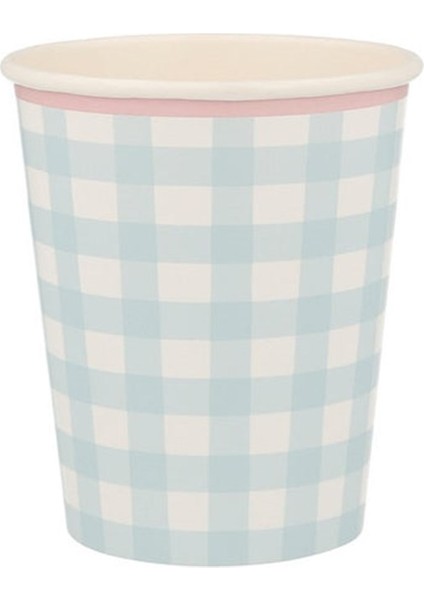 - Gingham Cups - Damalı Bardaklar - 12'li fırsatları