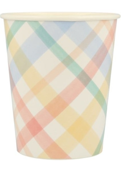 - Spring Plaid Cups - Bahar Yeri Bardaklar - 8'li