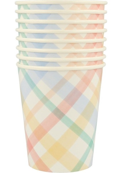 - Spring Plaid Cups - Bahar Yeri Bardaklar - 8'li fiyatları