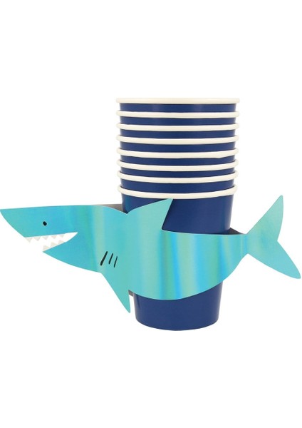 - Shark Cups - Köpekbalığı Bardaklar - 8'li