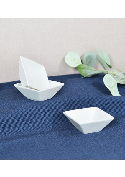 Porselen Mini Çerezlik Lokumluk Kahve Yanı 6 Lı Set Beyaz 60703