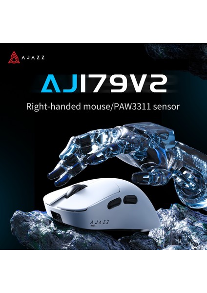 AJ179V2 3 Modlu 1000Hz 12.000 Dpı Manyetik Şarj Istasyonlu Paw 3311 Optik Sensör Gaming Mouse AJ179 V2
