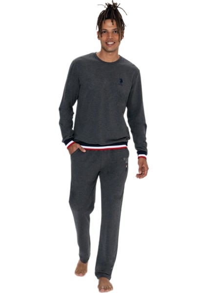 Erkek Antrasit Melanj Pijama Takım 18920