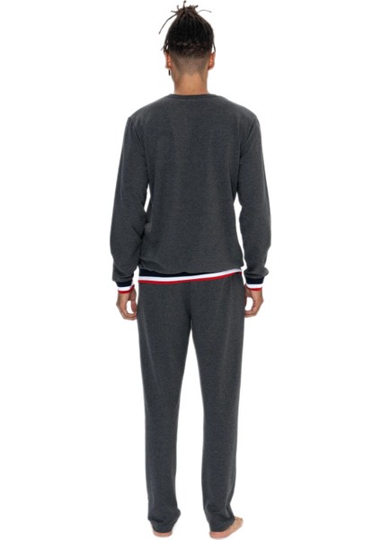 Erkek Antrasit Melanj Pijama Takım 18920 modelleri