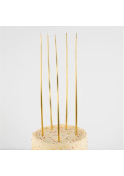- Gold Tall Tapered Candles - Altın Uzun Mumlar - 12'li fiyatları