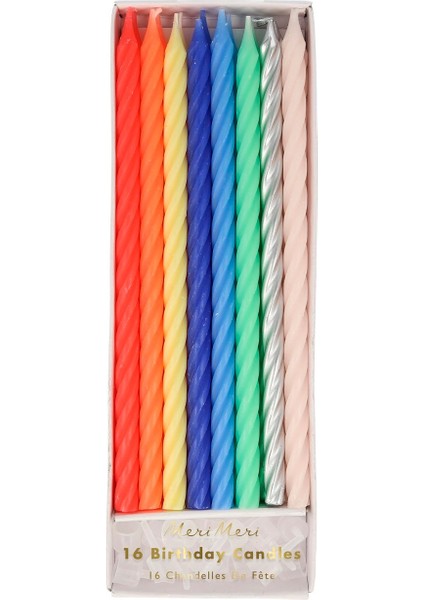 - Multi Neon Twisted Candles - Neon Mumlar