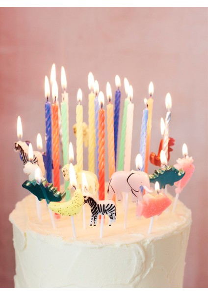 - Multi Neon Twisted Candles - Neon Mumlar