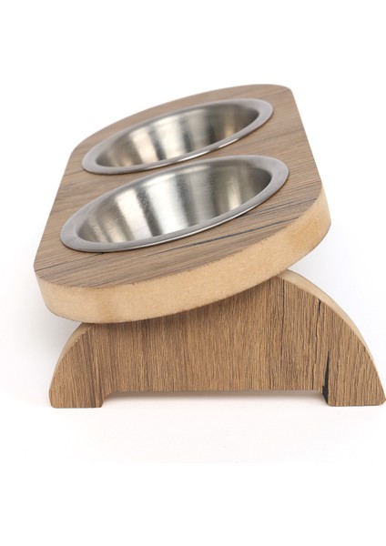 Ahşap Kedi Köpek Eğimli Su Mama Kabı Çelik Kase 18 mm Mdf fiyatları