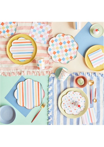 - Colourful Pattern Side Plates - Renkli Desenler Tabaklar - 8'li fiyatları
