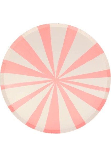 - Mixed Stripe Dinner Plates - Renkli Çizgili Tabaklar - L - 8'li modelleri