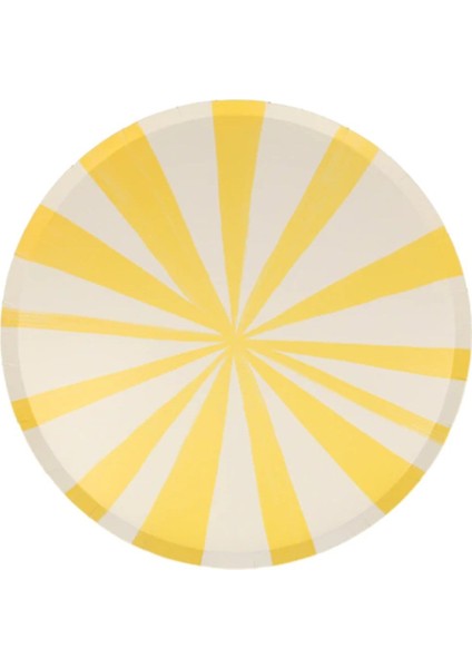- Mixed Stripe Dinner Plates - Renkli Çizgili Tabaklar - L - 8'li fırsatları