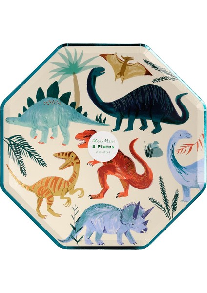 - Dinosaur Plates - Dinozor Tabak - 8'li
